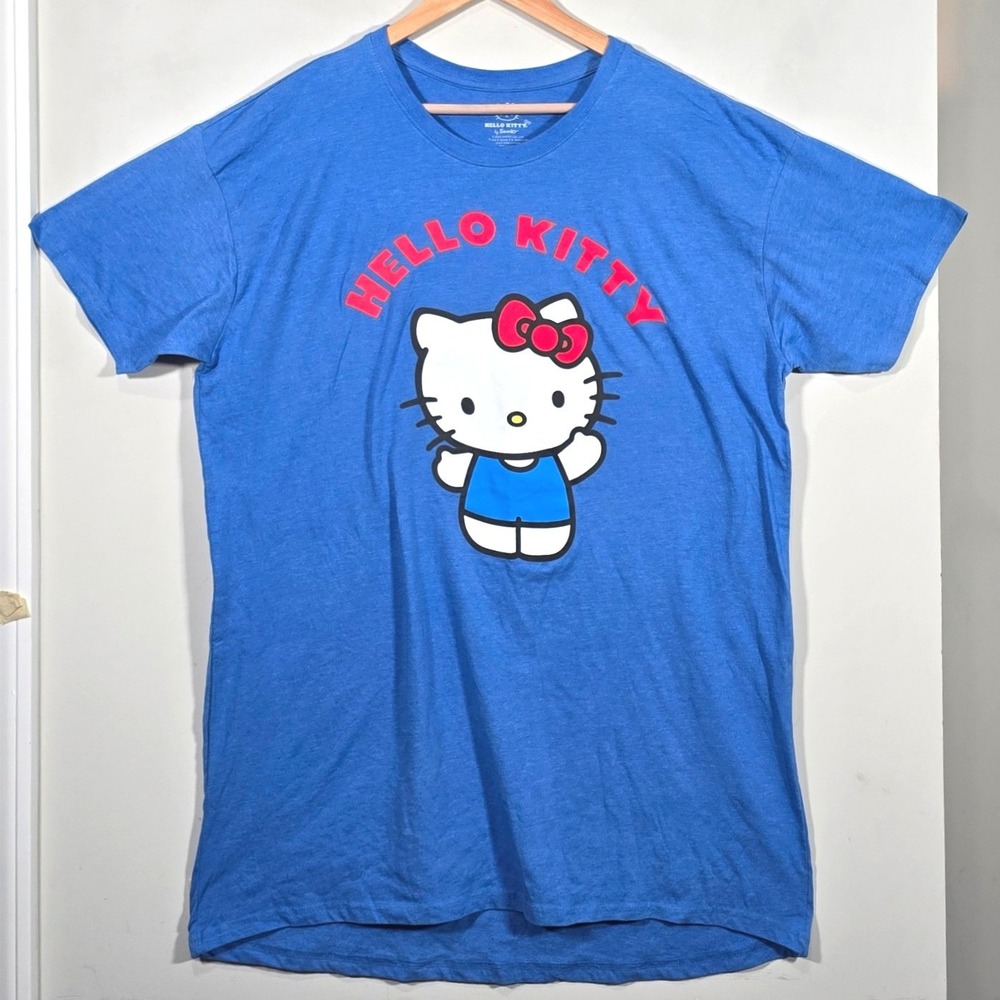 Sanrio Hello Kitty Graphic T-Shirt Unisex XL Blue Short Sleeve Bioworld Tee